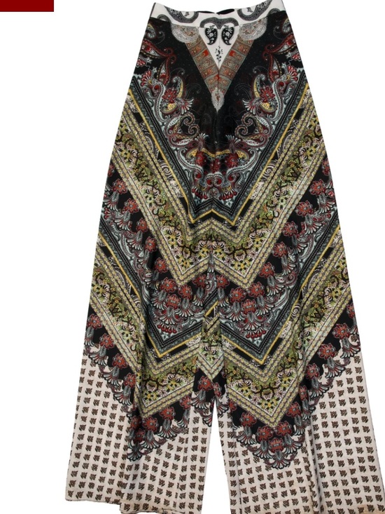 Alice + Olivia Pants - ALICE + OLIVIA Paisley satin Super Wide Leg High Rise Pants, Size 6